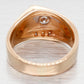 Vintage 0.36ctw Diamond Men's Signet Ring - 14k Yellow Gold - Size 7.75