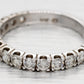 Vintage 0.60ctw Diamond Wedding Band Ring - 14k White Gold - Half-Eternity Style