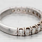 Vintage 0.60ctw Diamond Wedding Band Ring - 14k White Gold - Half-Eternity Style