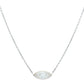 Vintage 1.10ct Marquise Diamond Pendant - 14k White Gold Necklace - 18"