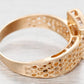 Antique Art Deco Single Cut Diamond Belt Buckle Band Ring - 14k Yellow Gold