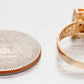 Antique Art Deco Single Cut Diamond Belt Buckle Band Ring - 14k Yellow Gold