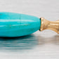 Vintage Turquoise Drop Dangle Earrings w/ Pearl Accents - 14k Yellow Gold