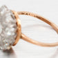 Antique Art Deco 1.00ctw Diamond Flower Cocktail Ring - 14k Yellow Gold Band