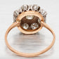 Antique Art Deco 1.00ctw Diamond Flower Cocktail Ring - 14k Yellow Gold Band