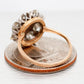 Antique Art Deco 1.00ctw Diamond Flower Cocktail Ring - 14k Yellow Gold Band