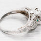 Antique Art Deco 0.25ctw Diamond & Emerald Nature Band Ring - 14k White Gold
