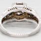 Antique Art Deco 0.25ctw Diamond & Emerald Nature Band Ring - 14k White Gold