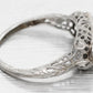 Antique Art Deco Square Sapphire & Diamond Band Ring - 18k White Gold