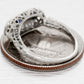 Antique Art Deco Square Sapphire & Diamond Band Ring - 18k White Gold