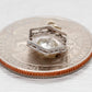 Antique Art Deco 0.50ct Diamond Hexagon Charm - 14k White Gold Filigree Setting