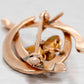 Antique Art Nouveau Lucky Brooch Pin - 10k Rose Gold Horseshoe Clover & Wishbone