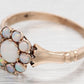 Antique Art Deco Precious Opal Floral Cocktail Ring - 14k Yellow Gold