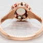 Antique Art Deco Precious Opal Floral Cocktail Ring - 14k Yellow Gold