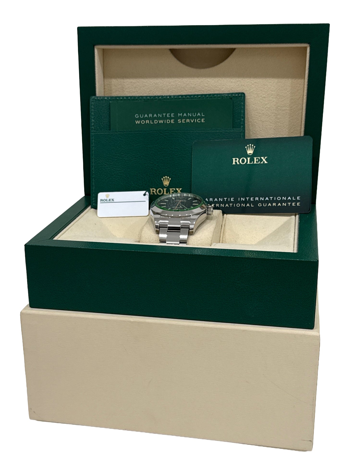 2021 PAPERS Rolex Milgauss Green BLACK 40mm 116400 GV Stainless Steel Watch BOX