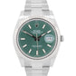 2024 PAPERS Rolex DateJust 41mm MINT GREEN 18K Steel Fluted OYSTER 126334 BOX