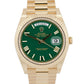 New October 2026 Rolex Day-Date 228238 Green Roman 18K Gold 40mm Box Papers