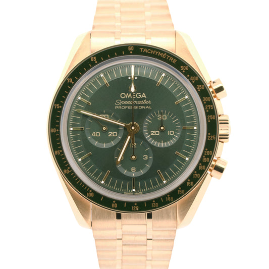 MINT 2023 PAPERS Omega Speedmaster GREEN Moonshine 18K 310.60.42.50.10.001 BOX