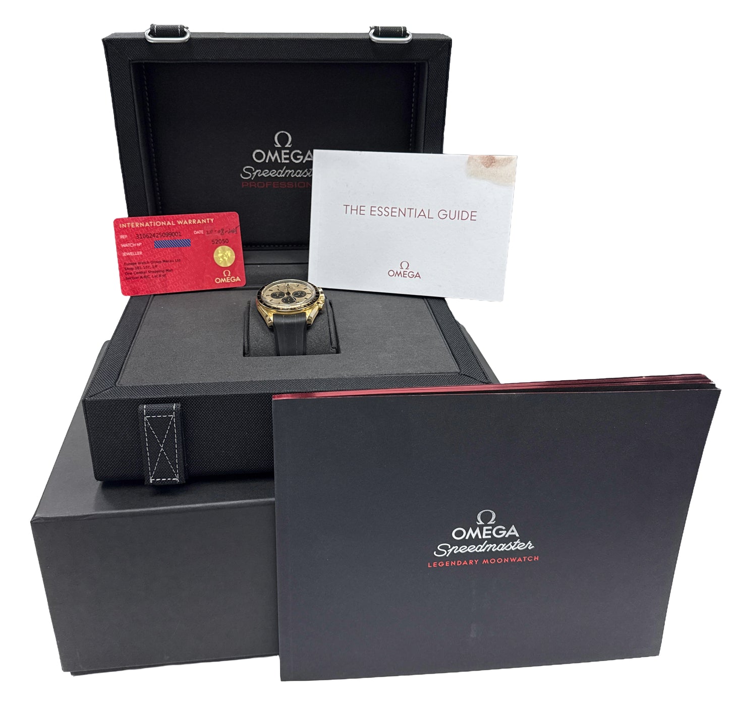 2025 PAPERS Omega Speedmaster MOONSHINE 18K Yellow Gold 310.62.42.50.99.001 BOX
