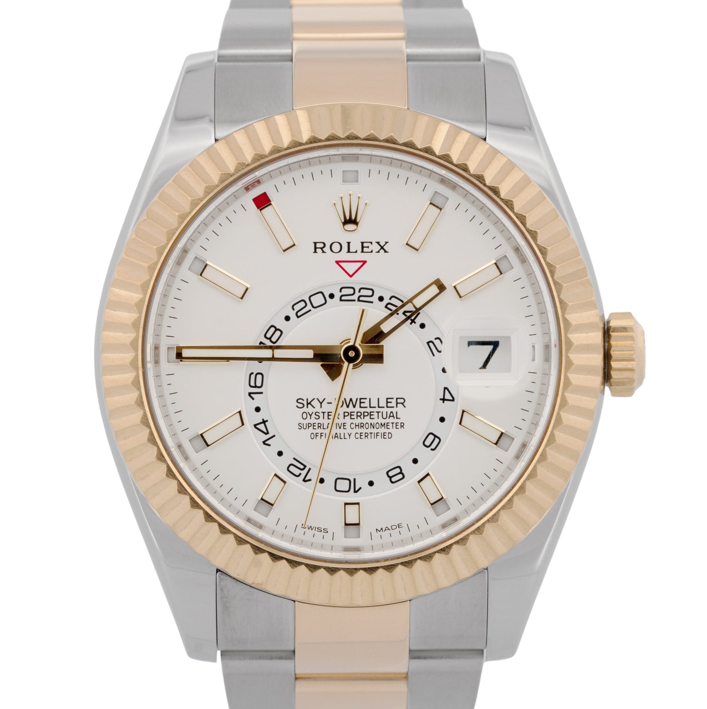 2020 PAPERS Rolex Sky-Dweller WHITE 18K Gold Stainless OYSTER 42mm 326933 BOX