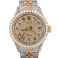 Ladies Rolex DateJust 26mm PAVE DIAMOND 18K Gold Steel JUBILEE Watch