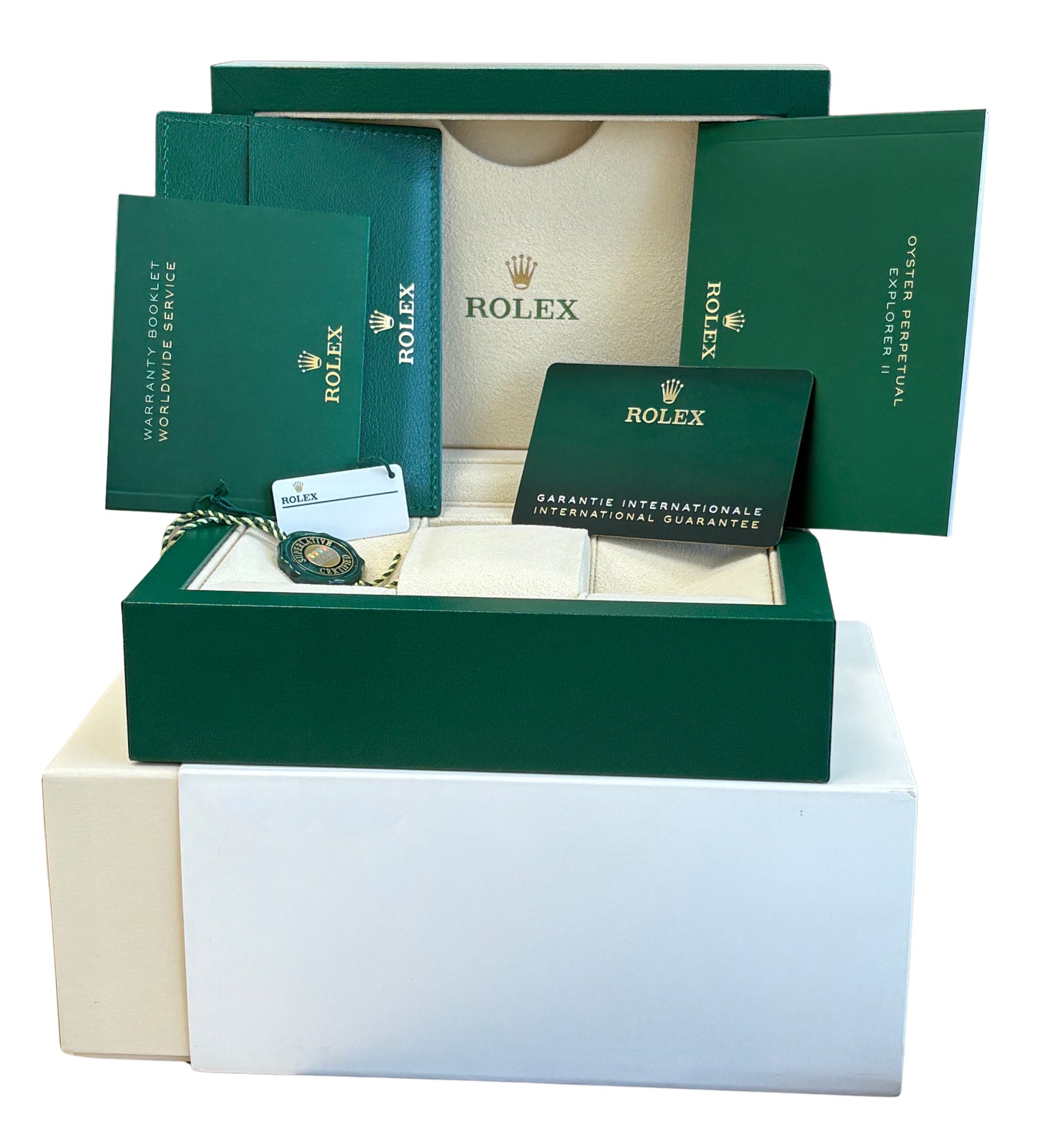 NEW UNWORN PAPERS Rolex Explorer II 42mm POLAR WHITE Steel 226570 GMT Watch BOX