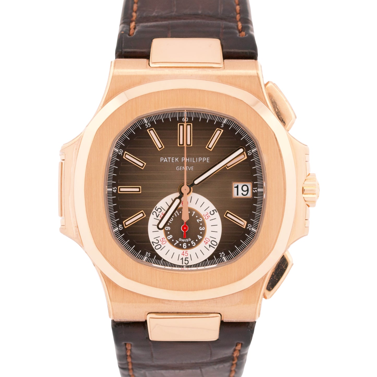 2014 PAPERS Patek Philippe Nautilus 40.5mm CHOCOLATE 18K Rose Gold 5980R-001 BOX