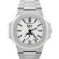 2016 PAPERS Patek Philippe Nautilus Moonphase WHITE Steel 40.5mm 5726/1A-010 BOX