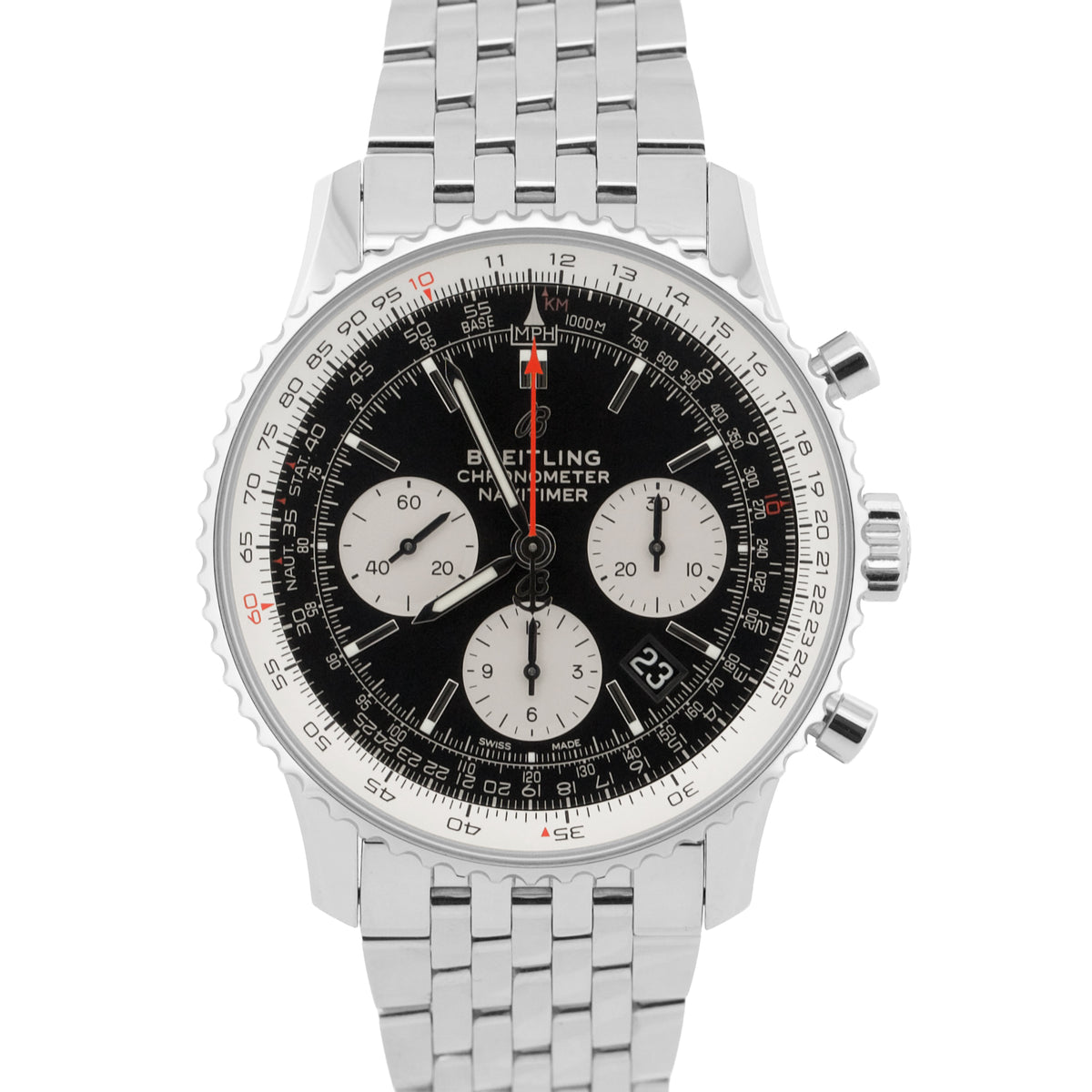 2026 Breitling Navitimer AB0121 Chronograph Black 42mm Steel Watch Box Papers