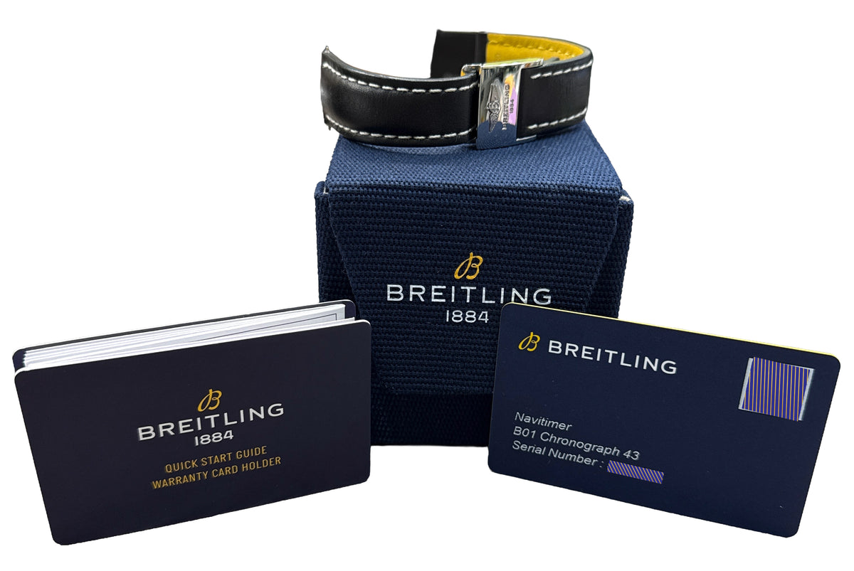 2026 Breitling Navitimer AB0121 Chronograph Black 42mm Steel Watch Box Papers