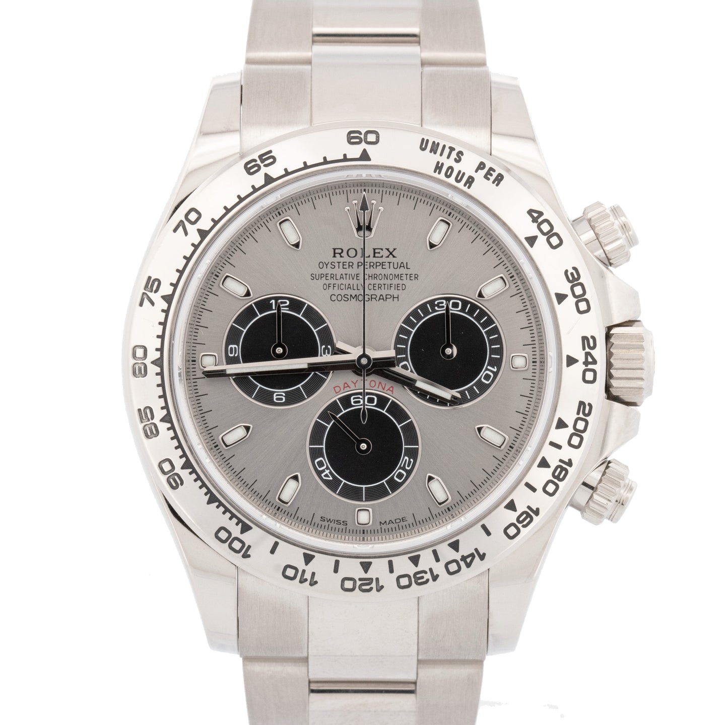 PAPERS Rolex Daytona Cosmograph GHOST Silver 18K White Gold Watch 116509 BOX