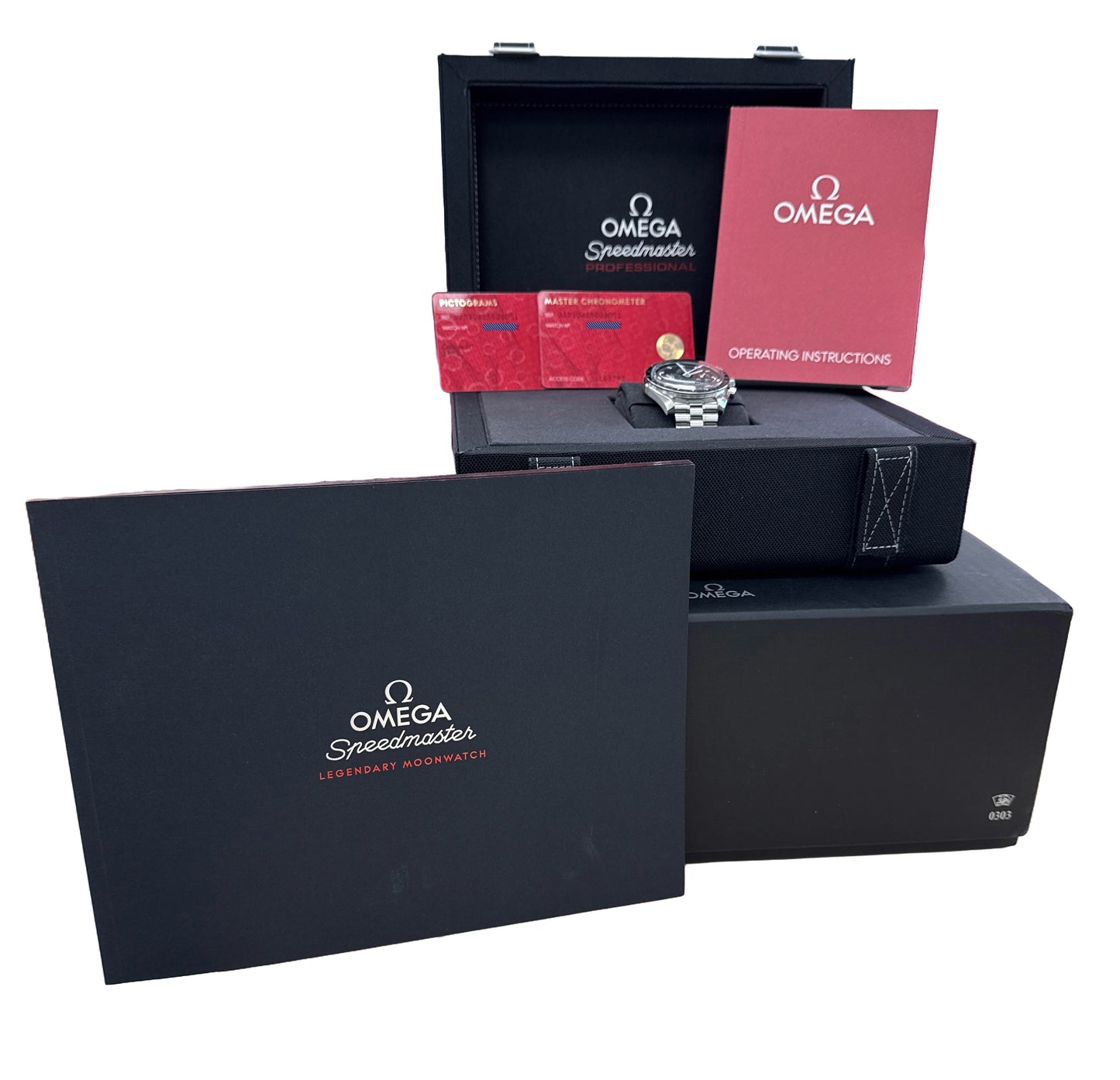 Omega Speedmaster Moonwatch 42mm Black Stainless Steel 310.30.42.50.01.001 BOX