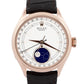 2021 PAPERS Rolex Cellini Moonphase WHITE 18K Everose Gold 39mm 50535 Watch BOX