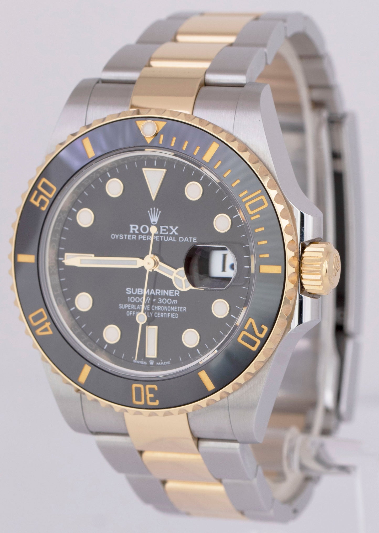 MINT 2023 PAPERS Rolex Submariner 41mm 18K Gold Steel Black Watch 126613 LN BOX