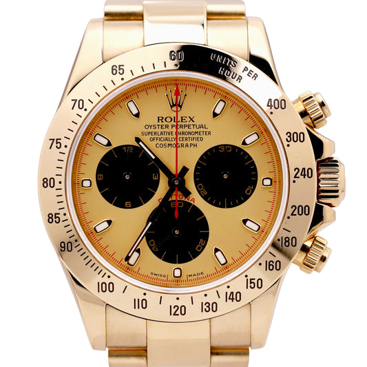 Rolex Daytona Cosmograph NEWMAN 18K Yellow Gold CHAMPAGNE 40mm Watch 116528 BOX