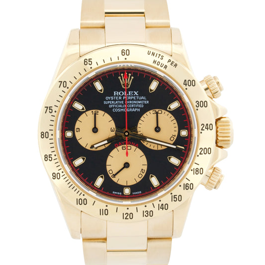 2010 PAPERS Rolex Daytona Cosmograph NEWMAN Black 18K Gold 40mm 116528 BOX