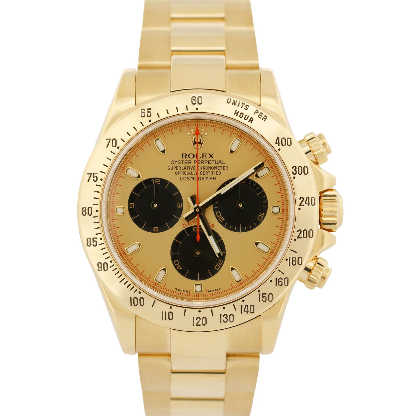 Rolex Daytona Cosmograph NEWMAN 18K Yellow Gold CHAMPAGNE 40mm Watch 116528 BOX