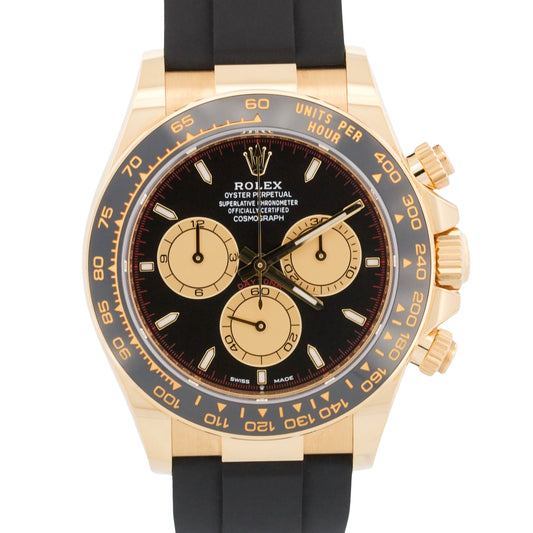 2025 Rolex Daytona 126518 LN Black Newman Oysterflex 18K Yellow Gold Box Papers