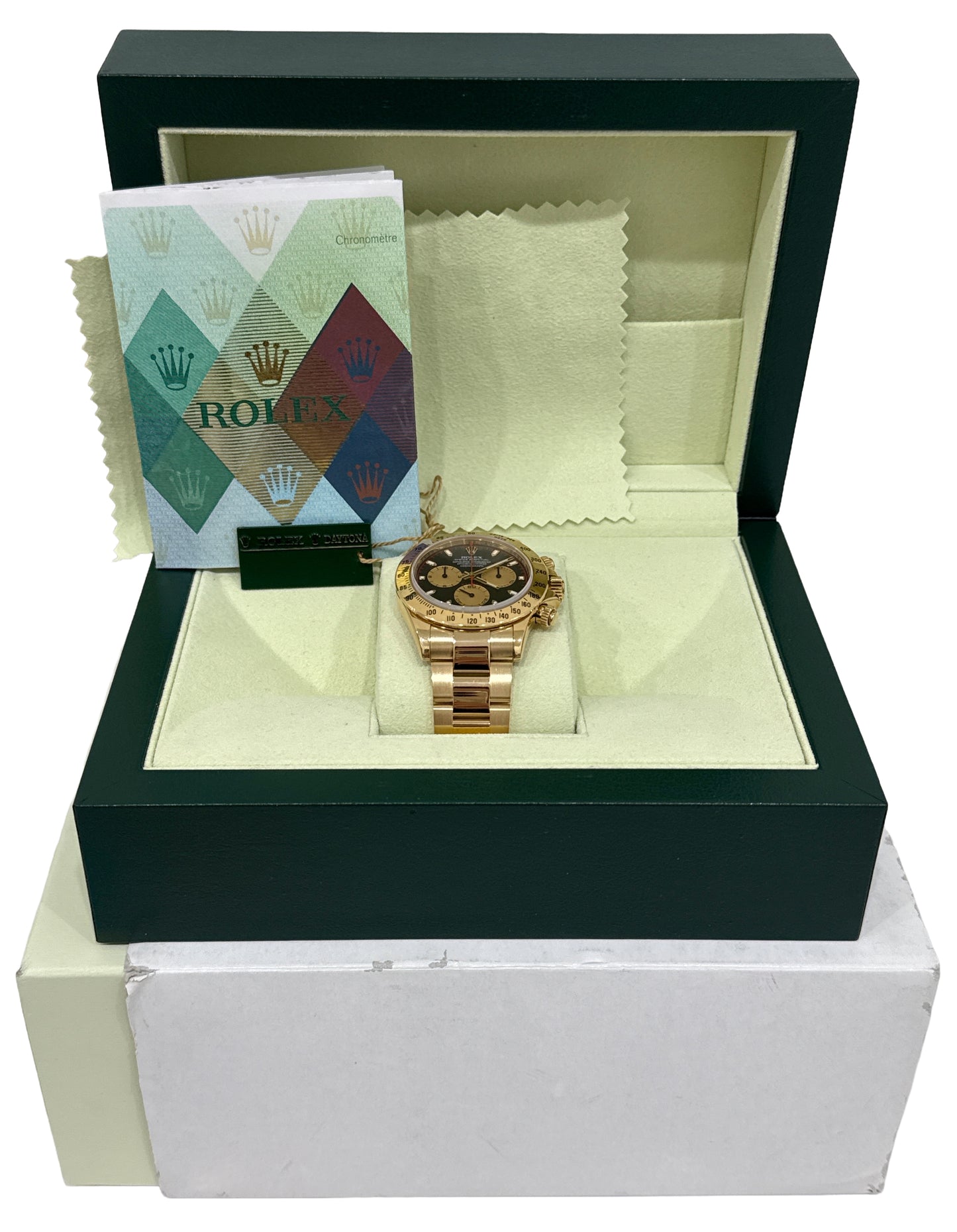 2010 PAPERS Rolex Daytona Cosmograph NEWMAN Black 18K Gold 40mm 116528 BOX
