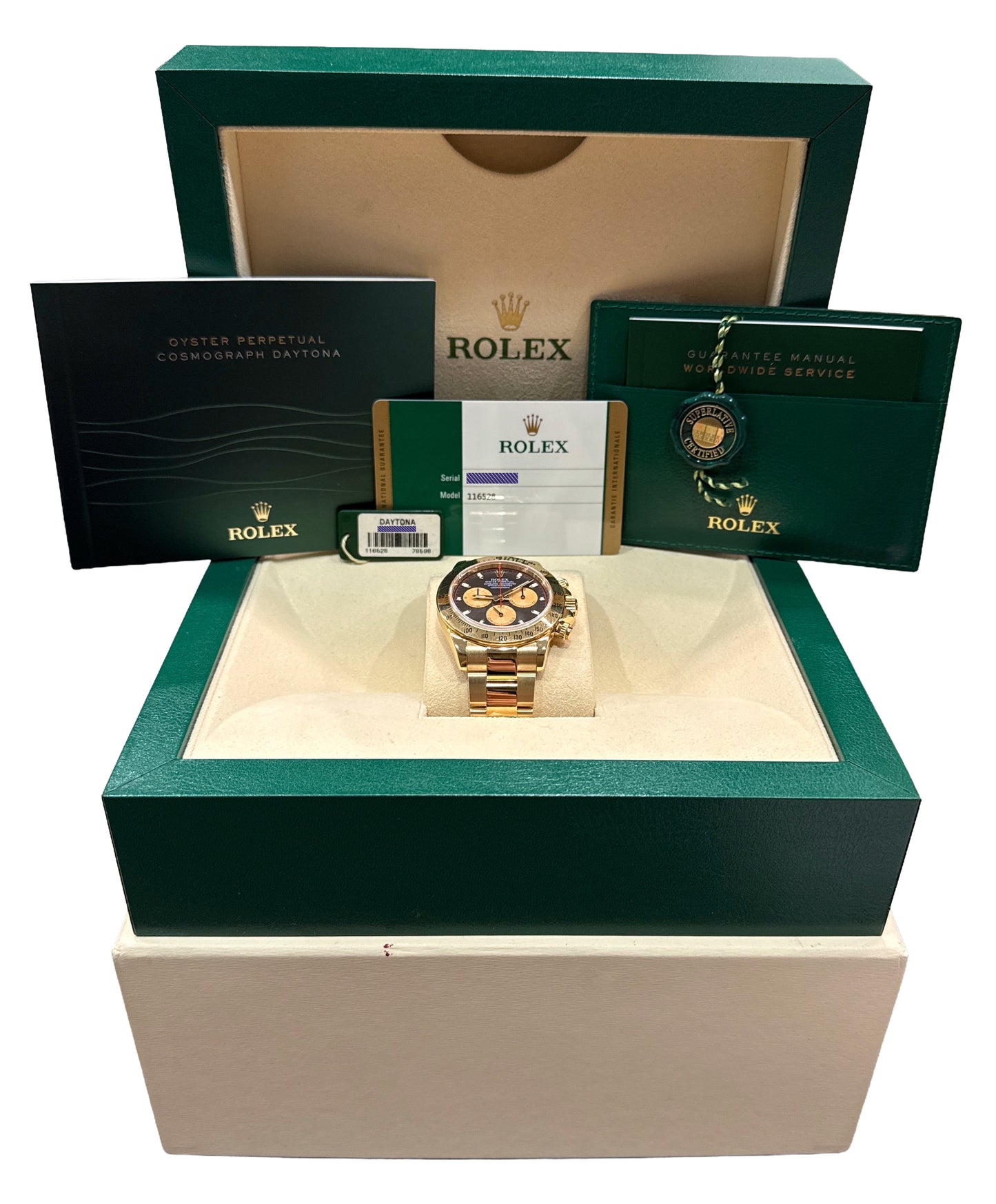 2015 PAPERS Rolex Daytona Cosmograph NEWMAN 18K Yellow Gold 40mm 116528 BOX