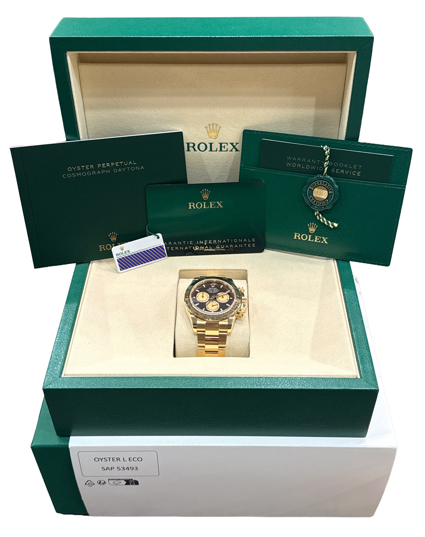 2025 PAPERS Rolex Daytona 40mm PAUL NEWMAN Black 18K Yellow Gold 126508 BOX