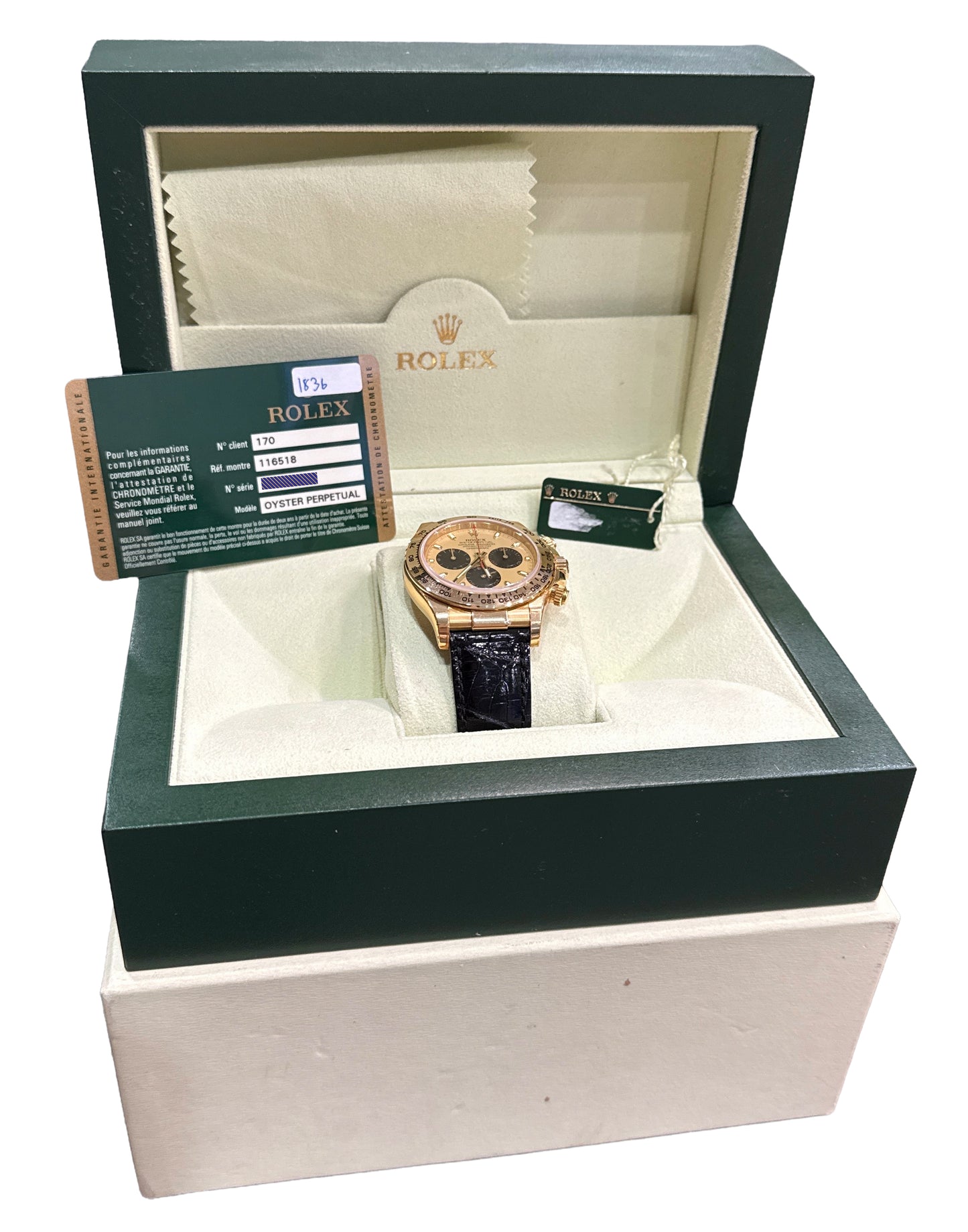 NOS STICKERED 2012 PAPERS Rolex Daytona NEWMAN Champagne 18K Gold 116518 BOX