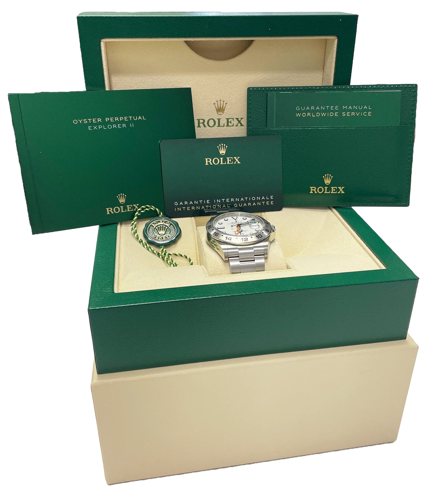 NEW MAY 2024 PAPERS Rolex Explorer II 42mm POLAR WHITE Steel Watch 226570 BOX
