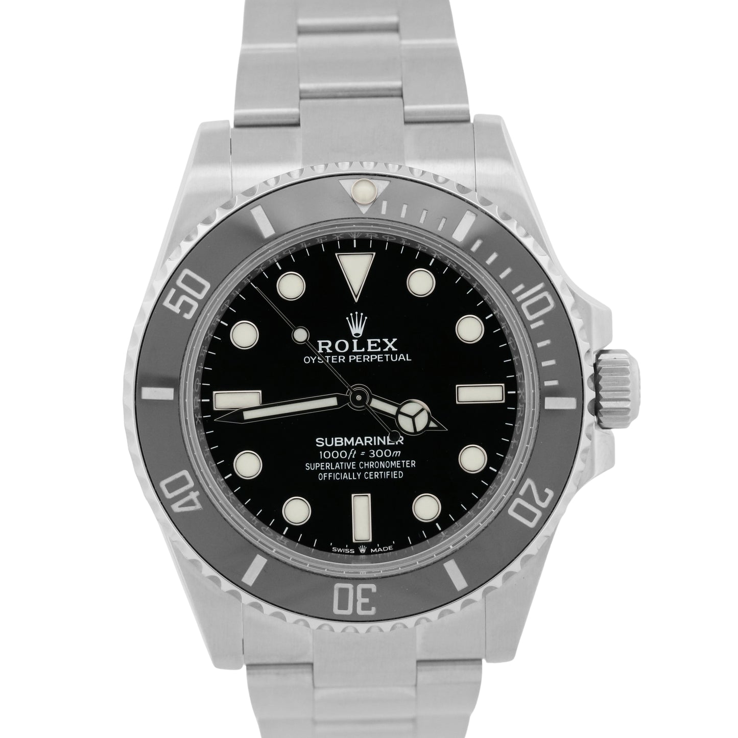 2021 PAPERS Rolex Submariner 41mm No-Date BLACK Ceramic Stainless 124060 LN BOX