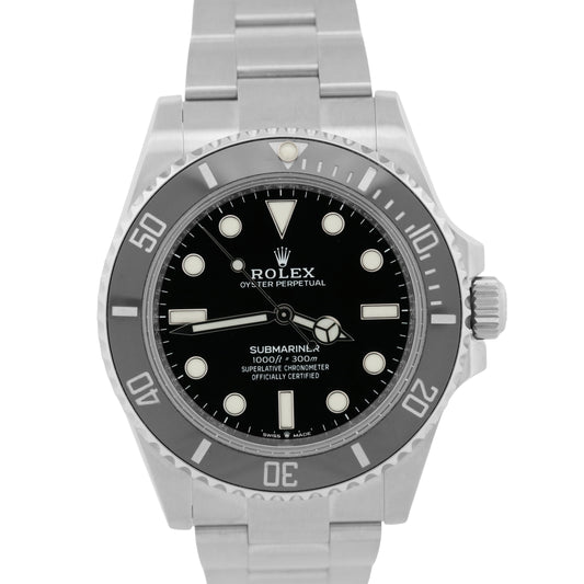 2021 PAPERS Rolex Submariner 41mm No-Date BLACK Ceramic Stainless 124060 LN BOX