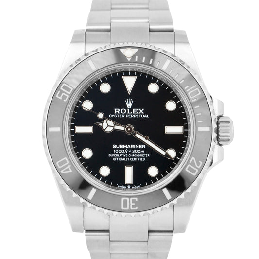 NEW 2023 PAPERS Rolex Submariner 41mm No-Date Ceramic Black Steel 124060 LN BOX