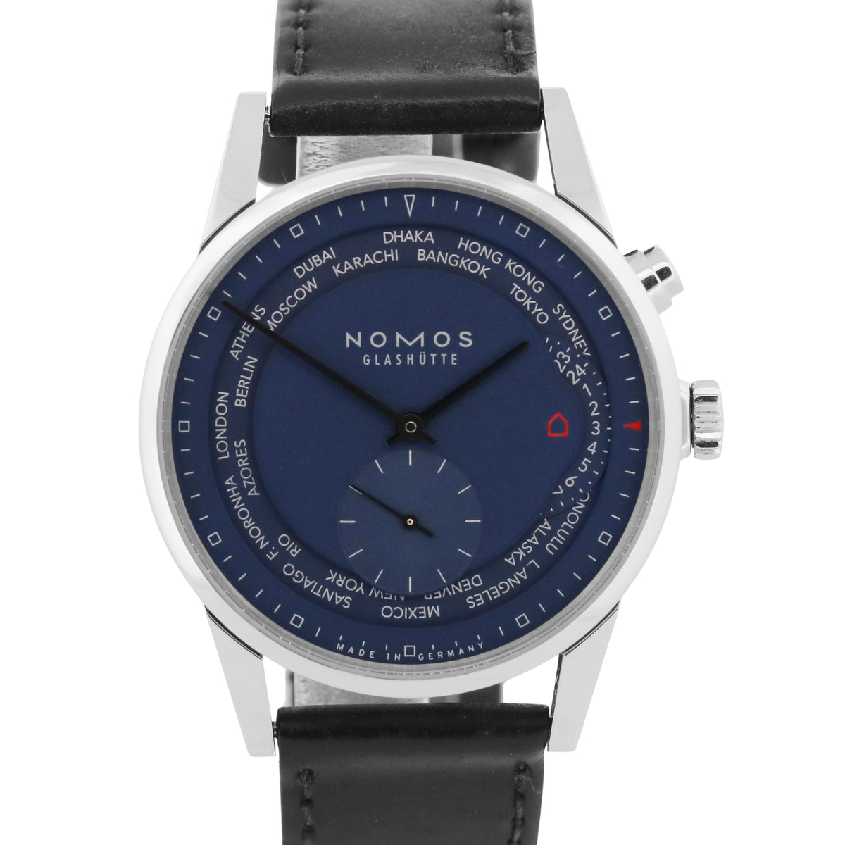 2020 Nomos Glashutte Zurich WorldTimer 807 Blue Steel 39.9mm Watch Box Papers