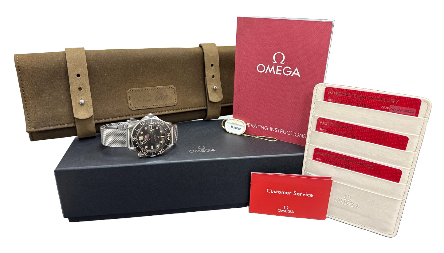 2022 PAPERS Omega Seamaster 007 Bond 42mm Brown TITANIUM 210.92.42.20.01.001 BOX