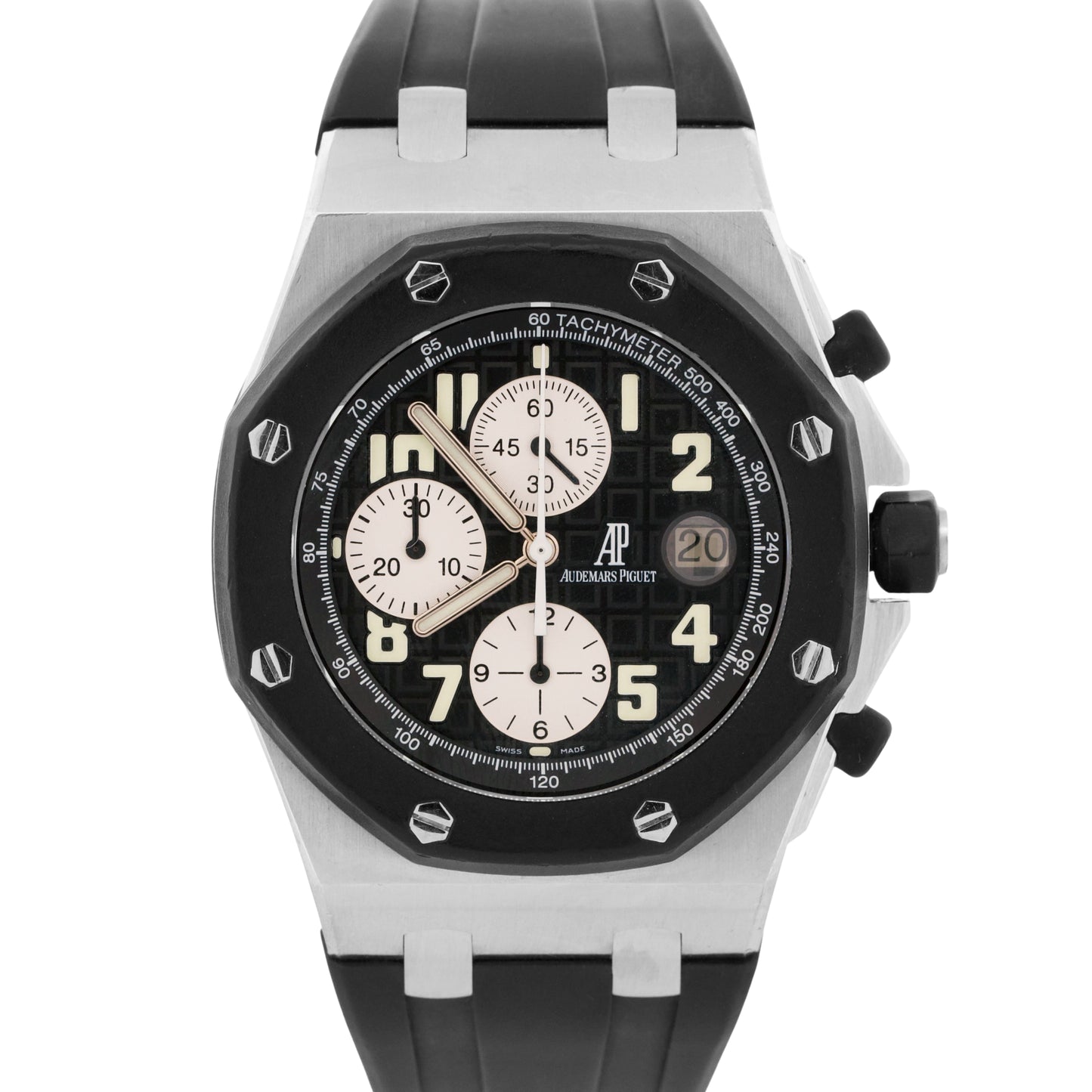 2005 PAPERS Audemars Piguet Royal Oak Offshore Steel BLACK 42mm 25940SK BOX