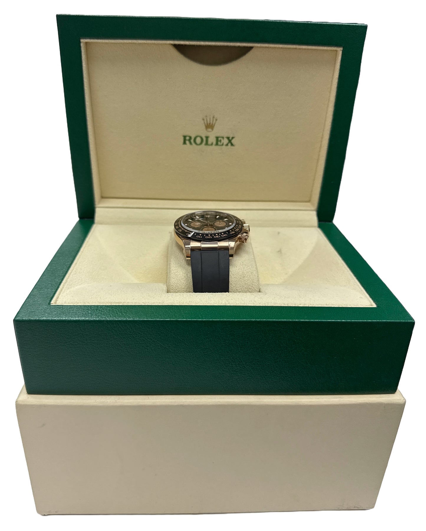 MINT 2023 Rolex Daytona Cosmograph 18K Gold BLACK 40mm Oysterflex 116515 BOX